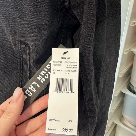 Design Lab Lord & Taylor Black Moto Jean Jacket - Picture 7 of 7